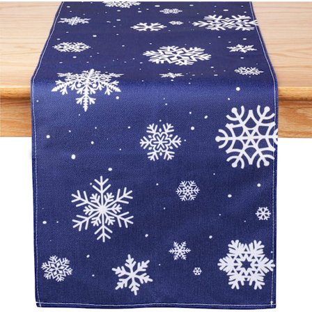 Marinblå Julbordstabletter - Snöflinga Tabletter Julmiddags Dekorationer för Säsongsbetonad Vinter Jul 13x 72 tum