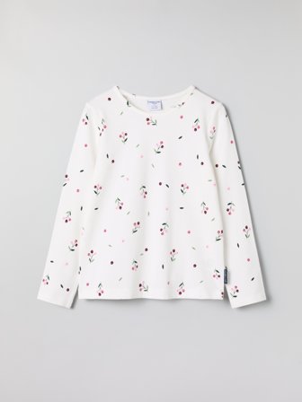 Polarn O. Pyret - Long-sleeve floral top - 140 - Childrenswear - white