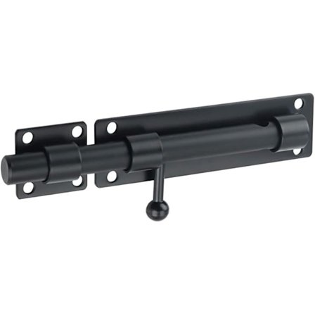 Skyvedørbolt Dørlås Tønne Dørlås Utvendig Dørlås med Hengelåshull, Matt Svart Rustfritt Stål (Hengelås Ikke Inkludert)