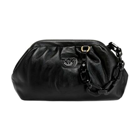 Pinko Mini Chain Pouch Full Color Sort, Dame Skuldertasker, Størrelse: ONE Size