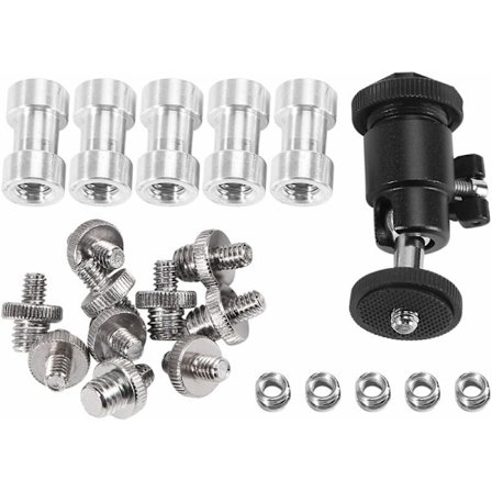 Kameraskrue, 21 stk. 1/4-3/8 tommer konvertergevindskruer 1/4 tommer hot shoe adapter kamerakuglehovedsæt kamera/stativ/monopid