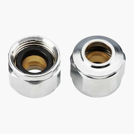 Halvkoppling 1/2 R15 x 12 mm Kromad Mässing 2-pack - Biltema