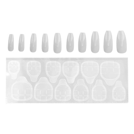 10 st Kista Press On Naglar Långa Press Full Cover Falska Naglar för Kvinnor och Flickor N5342-03