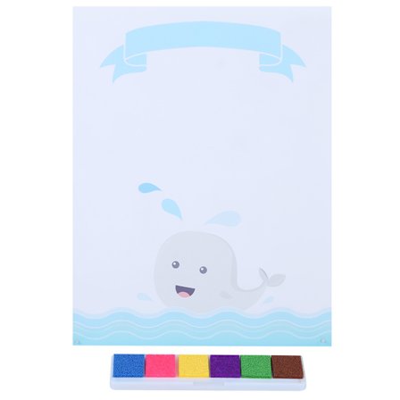 DIY Gjestesignatur Signin Bok Fingeravtrykk Tre Maleri for Baby Shower Bursdagsfest Tilbehør