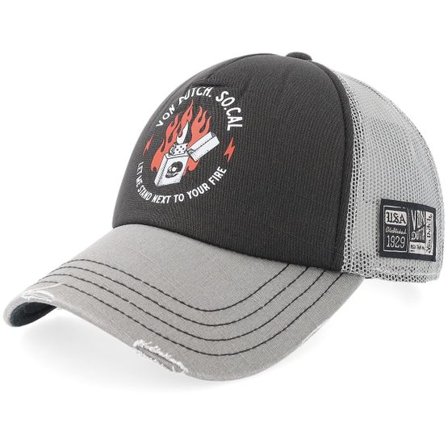Von Dutch - Svart trucker Keps - Lighter Vintage Black/Grey A-Frame Trucker @ Hatstore