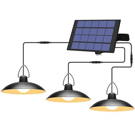 Solcellelampe utendørs solhengende lampe varm hvit IP65 vanntett hage KLB