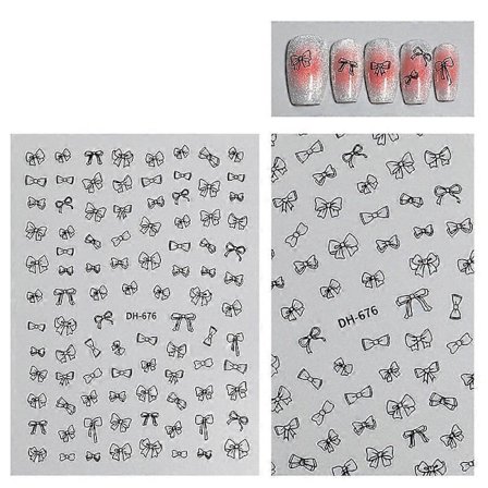 Minimalistiska Nageldekaler med Rosett Ultra-Tunna Självhäftande Nagelstickers För Nageldekorationer Nageldekaler För Kvinnor