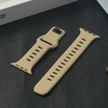 Sportband för Apple Watch Ultra 9 8 7 6 SE 5 Mjuk silikon Lättviktsarmbandsrem för iWatch 38MM 40MM 42MM 44MM 45MM 49MM Brown 42 44 45 49mm