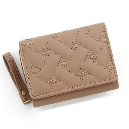 Broderad Love Wallet Myntväska KHAKI