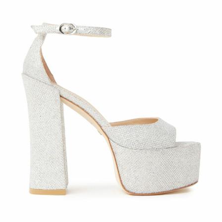 Stuart Weitzman Skyhigh 145 Platform Sanls Hvid, Dame Sandaler med hæl, Størrelse: 39 EU