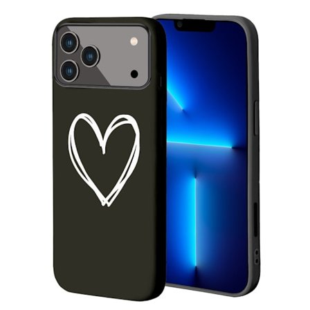 Erityinen iPhone 15 Pro TPU -kotelo, kotelo iPhone 16 Pro Maxille, sopii malleille 12 Pro Max, 13, 14 Mini, 15 Pro, 17, 16, ystävänpäivä, musta kotelo