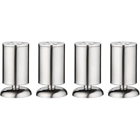 4 stk Møbelbein Tykkere Justerbare Rustfritt Stål Sylindriske Metall Bordbein Sofabein