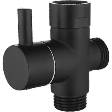 Messing 3-veis stengeventil G 1/2 for baderomsdusj og hånddusj, svart (Fww)