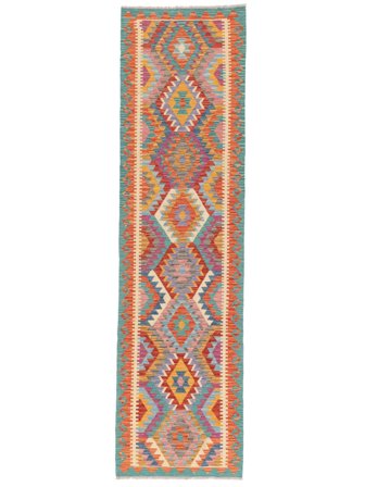 Kelim Afghan Old Stil Teppich Orientalischer Läufer (Wolle, Afghanistan)