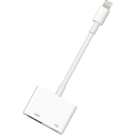 Digital AV-adapter Lightning till HDMI-adapter 1080p med Lightning-laddningsport för utvalda iPhone-, iPad- och iPod-modeller och TV-skärmprojektor (