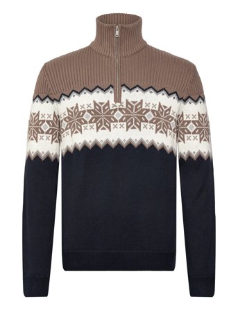 Lindbergh | Jacquard Half Zip Christmas Knit | M