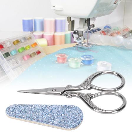 Broderisax i rostfritt stål, små handgjorda syssaxar för pappersklippning, konst- och hantverksprojekt (silverrosa)