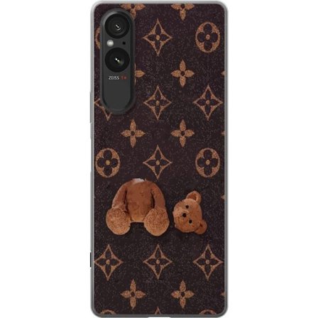Kompatibelt Mobilskal till Sony Sony Xperia 5 V Grafiskt monogrammönster med en stiliserad nalle i konstnärlig stil