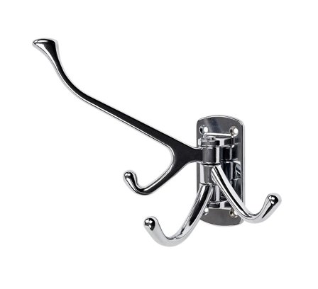 Habo Quattro Tøj krog Drejelig, 3-delt, blank krom, Beslag