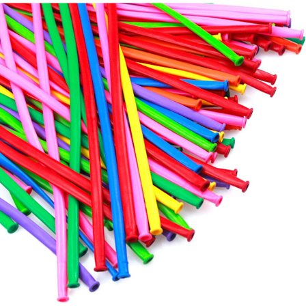 100 stk. Magic Latex Balloner, Multifarvede Lange Balloner, Modellering