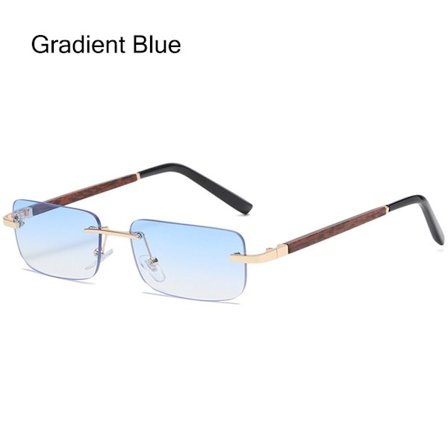 Wood Grain Leg Solbriller Litterære Solbriller GRADIENT BLUE