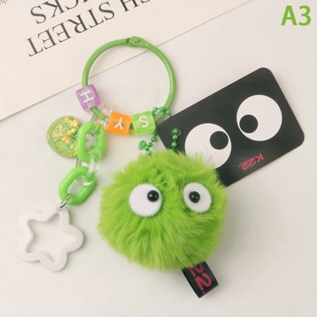 Färg plysch nyckelring Spirited Away Färgglada Coal Ball Spirit El