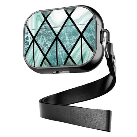 Grønt AirPods-etui, beskyttende silikondeksel med sportsrem f