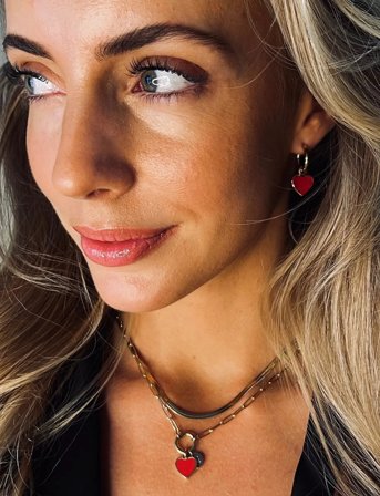 Bud to rose Noble Heart Necklace Black/Gold - Gold - ONE SIZE