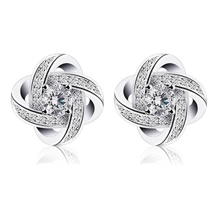 Örhängen Dam Stud Örhängen Vit Diamant (Kopparpläterad med