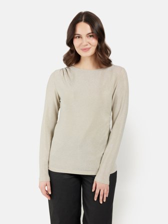 B. COPENHAGEN - Langærmet T-shirt - Champagne - Glimmer / Bådudskæring