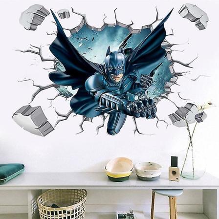 3d Batman seinä tarra Dc sankari taustakuva lastenhuoneen sisustukseen LV2238 60*90cm