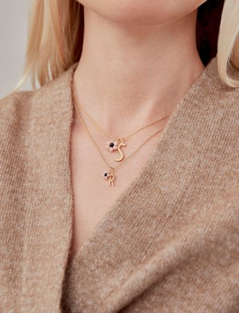 Design Letters My Flower Charm - Pink - 7 MM