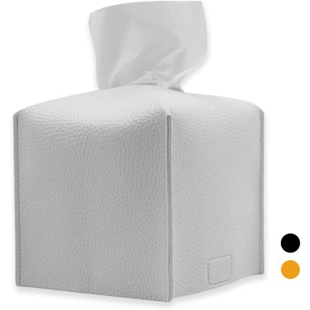 Serviettboks, firkantet PU-skinn serviettbeholder, firkantet serviettdispenser - 1 stk Svart