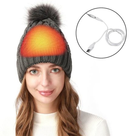USB-uppvärmd mössa, elektrisk varm uppvärmd mössa, stickad vintermössa