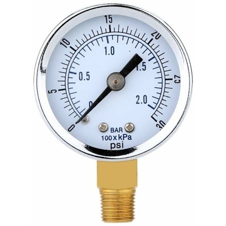 0 30 psi 0 2bar Mini urskive Lufttrykkmåler Kompressor barometer måler Dobbeltskala hydraulisk trykkmåler svart urskive