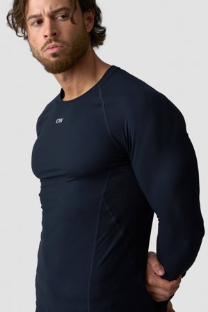 ICANIWILL - Ignite Muscle Fit Long Sleeve Navy - Langærmet - Herrer - Træningstøj fra ICIW