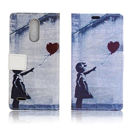 LG K10 2017 kuvioitu kotelo - Retro Tyyli Tyttö Vapauttaa Ilmapallo