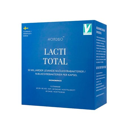 Nordbo LactiTotal 60 kaps., Helse & Madvarer, Ingredienser, Mælkesyrebakterier