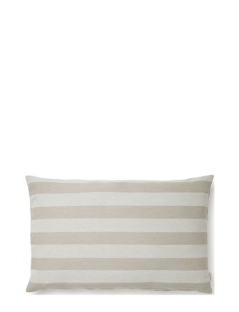 Outdoor Stripe Cushion Beige Compliments