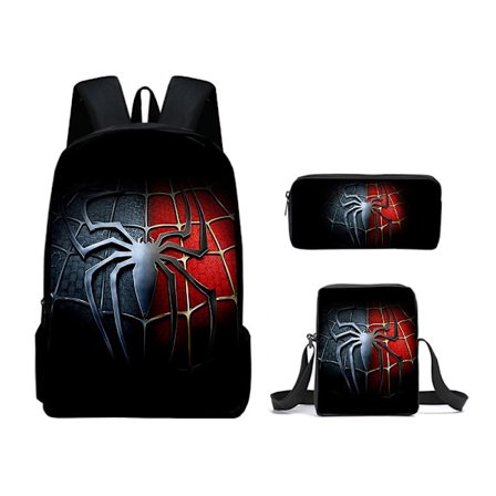3-pack Spider Man Ryggsäck med tecknat motiv för pojkar - G-stil