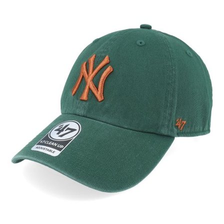 47 Brand - MLB Grön unconstructed Keps - New York Yankees Clean Up Dark Green Dad Cap @ Hatstore