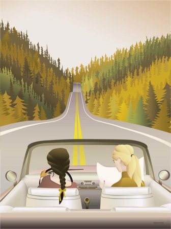 Vissevasse Poster "Road Trip" 50x70cm