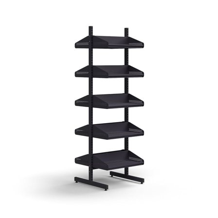 Cloakroom unit ENTRY, basic floor unit, 10 shoe shelves, 1800x600x600 mm, anthracite