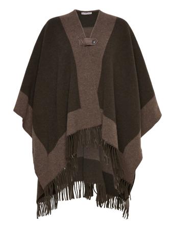 Wool Blend Cape Poncho Regntøy Brun WOOLRICH*Betinget Tilbud