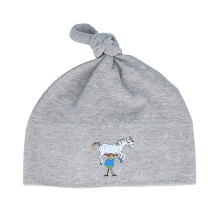 Pippi Långstrump - Grå traditionalbeanie Beanie - Kids Pippi Lilla Gubben One Knot Grey Beanie @ Hatstore