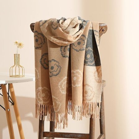 Vinterhalstørklæde til kvinder, tykt varmt sjal, omslag til kvinder, ensfarvet halstørklæde med kvast, firkantet halstørklæde