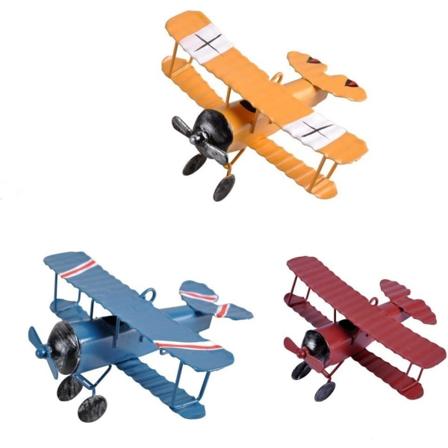 3 stk Vintage Metallfly Modell Jern Retro Flymaskin Glider Biplan Anheng Modell Flymaskin Barn Leker, Jul, Hjemmedekor, Ornament, 