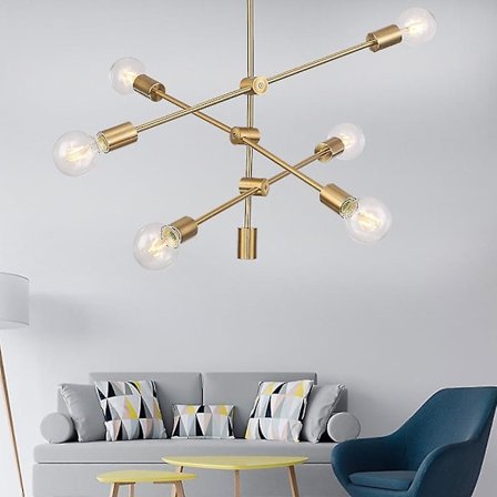 Moderne Forgyldte Pendellamper 6-lys Flush Mount