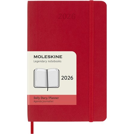 Moleskine Kalender 12M Daily 2026 Softcover Pocket Red