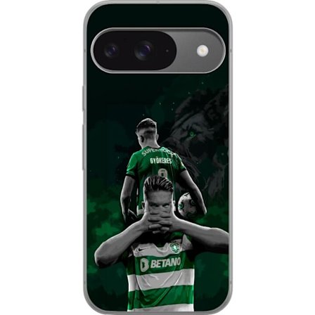 Yhteensopiva Puhelinkuori Google Pixel 9 Pro Neonmotiivi, jossa teksti "Gaming is in my DNA" sinisenä ja punaisena tiiliseinällä, jossa loistava DNA-s